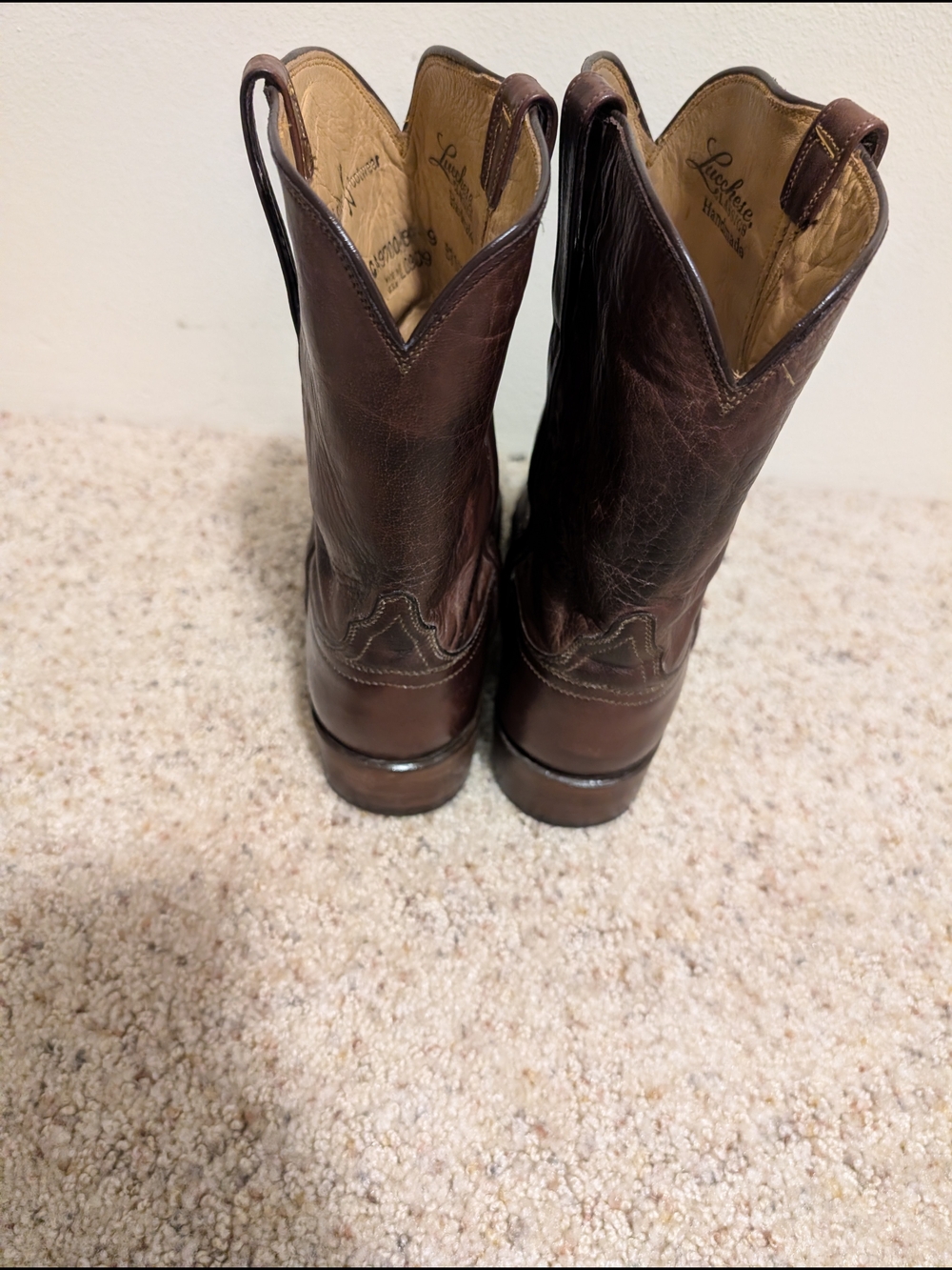 Lucchese Brown Women's Roper Boots - Picture 8 of 12